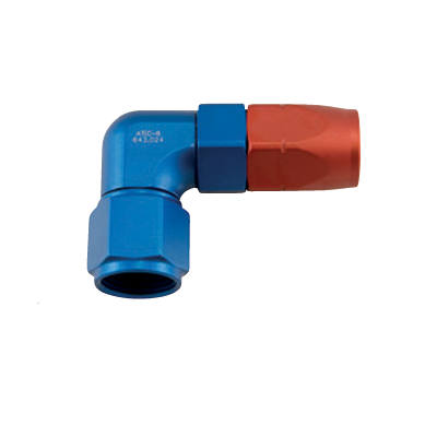 Raccord 90° dh6 9/16x18unf aluminium ess noir - atec 643022bk