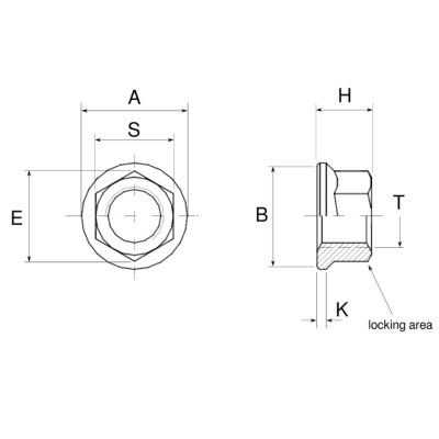 Ecrou aviation K-nuts M12x175