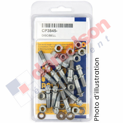 Kit bobines + vis AP RACING pour 1 disque 10 vis+ecrous+rondelles longueur 26,97 mm