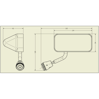 Rétroviseur Gauche MSA Formula Mirror plat  LIFELINE 110 x 50mm 55cm²