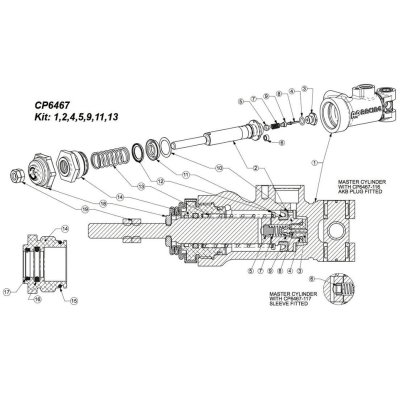 Kit de réparation maître-cylindre AP Racing CP6467-254RK D23.70mm