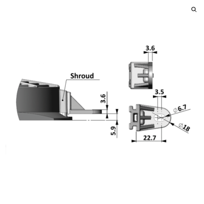 Support de ventilateur à 90° équerre plastique avec trou