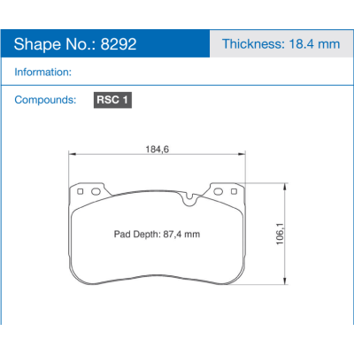 Plaquettes de frein PAGID Racing 8292 montage céramique BMW M3 G80 2021 et +