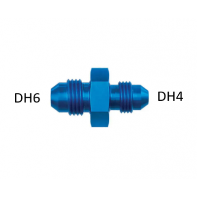 Adaptateur aluminium male/male DH6 9/16x18UNF / DH4 7/16x20UNF 919-06-04D GOODRIDGE