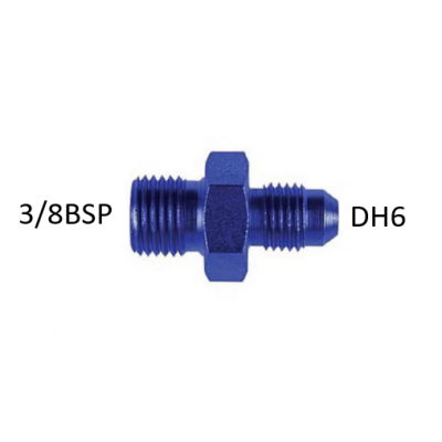 Adaptateur aluminium mâle/mâle 3/8BSP / DH6 9/16x18UNF  GOODRIDGE 741-06-06D