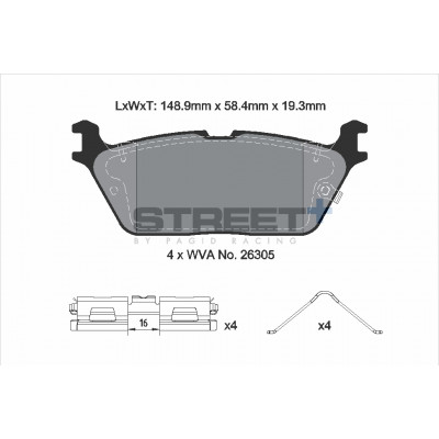 Plaquettes Pagid Street + homologué Route T8240SP2001