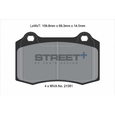 Plaquettes Pagid Street + homologué Route T8155SP2001