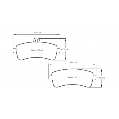 Plaquettes de frein PAGID Racing 8246 Noir Pour disque Céramique