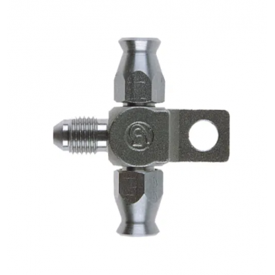 Té inox male 1 voie / femelle 2 voies DH3 3/8x24UNF avec fixation GOODRIDGE 5132-03C