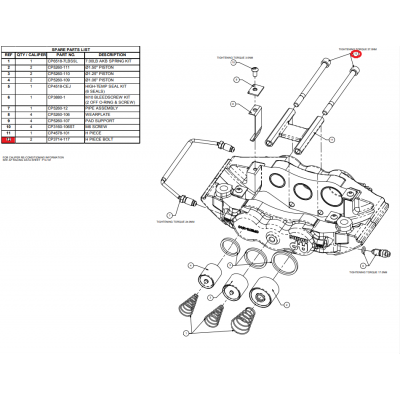 Vis de maintien de plaquette de frein AP Racing CP3714-117 pour étrier CP5260 / CP5270