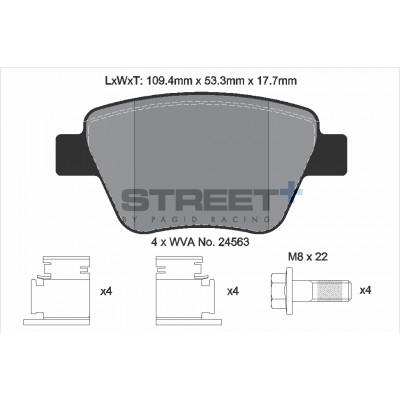 Plaquettes Pagid Street + homologué Route T8080SP2001