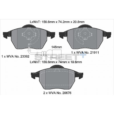 Plaquettes Pagid Street + homologué Route T8173SP2001