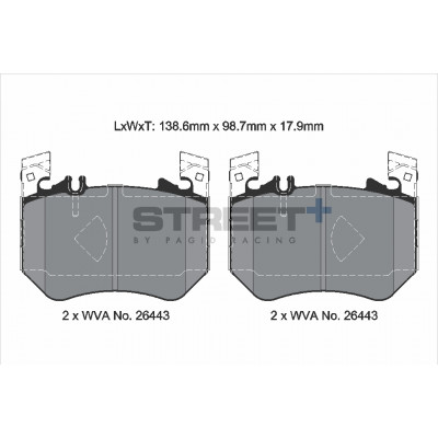 Plaquettes Pagid Street + homologué Route T8313SP2001