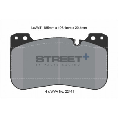 Plaquettes Pagid Street + homologué Route T8289SP2001