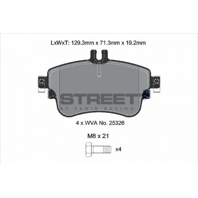 Plaquettes Pagid Street + homologué Route T8216SP2001