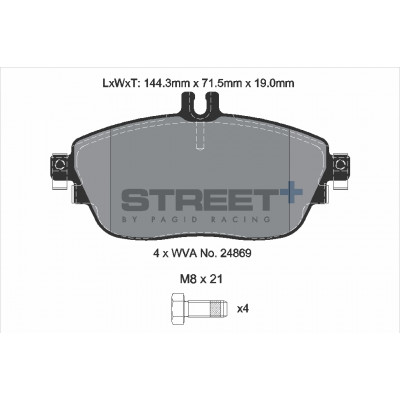 Plaquettes Pagid Street + homologué Route T8215SP2001