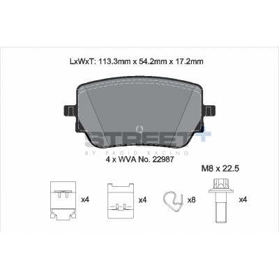 Plaquettes Pagid Street + homologué Route T8213SP2001