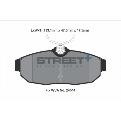 Plaquettes Pagid Street + homologué Route T8140SP2001
