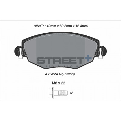 Plaquettes Pagid Street + homologué Route T8167SP2001