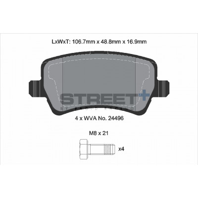 Plaquettes Pagid Street + homologué Route T8076SP2001