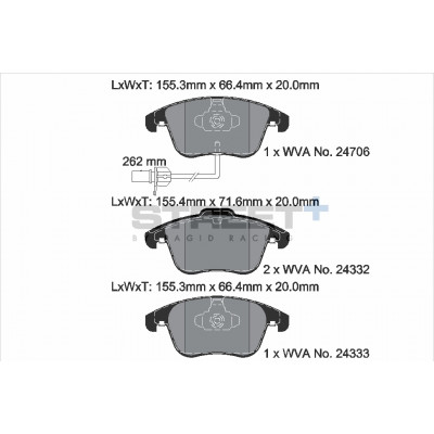 Plaquettes Pagid Street + homologué Route T8090SP2001