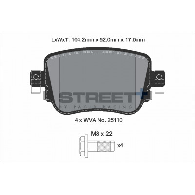 Plaquettes Pagid Street + homologué Route T8108SP2001