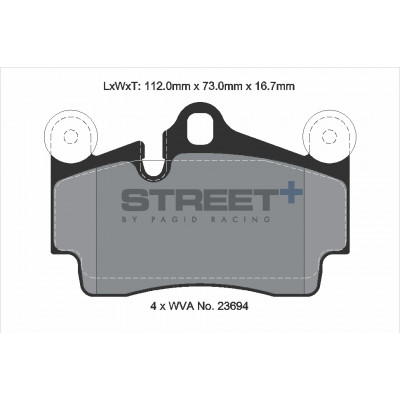 Plaquettes Pagid Street + homologué Route T8039SP2001