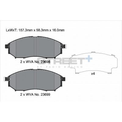 Plaquettes Pagid Street + homologué Route T8040SP2001